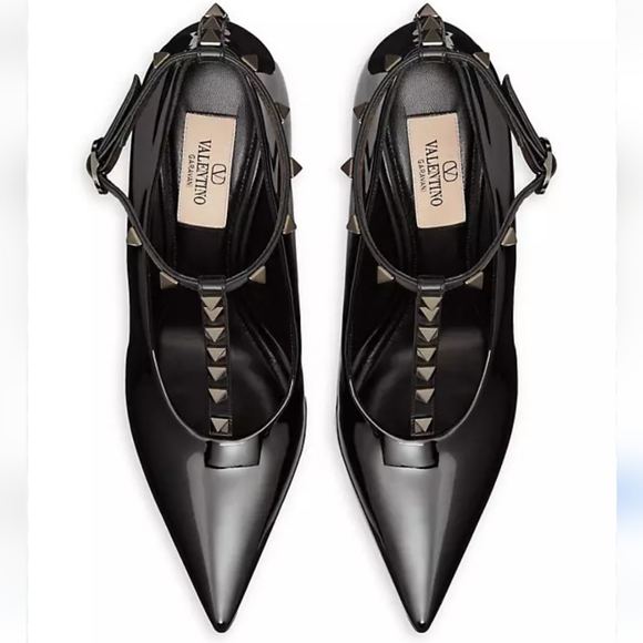 NEW$1250 VALENTINO Rockstud Patent Leather 100 Pumps With Matching Studs Sz 36.5 - Picture 3 of 16